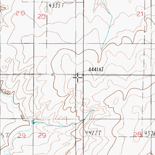 Topographic Map of 01N01E29AAAA01 Well, MT