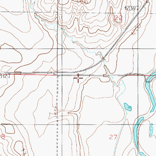 Topographic Map of 01N01W27BBAA01 Well, MT