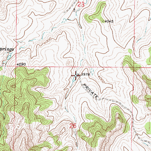 Topographic Map of 01N39E26ABBB01 Well, MT