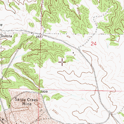 Topographic Map of 01N37E24CACC01 Well, MT