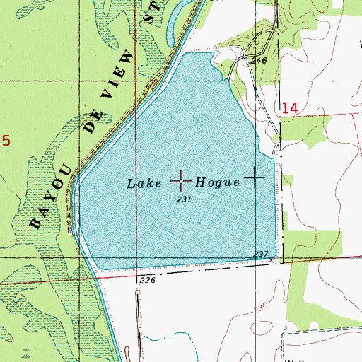 Topographic Map of Lake Hogue, AR