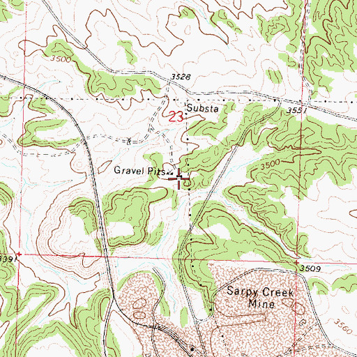 Topographic Map of 01N37E23DBCD01 Well, MT