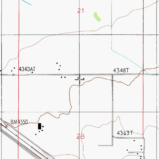 Topographic Map of 01N04E28ABBB01 Well, MT