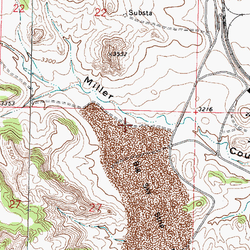 Topographic Map of 01N41E22CDDD01 Well, MT