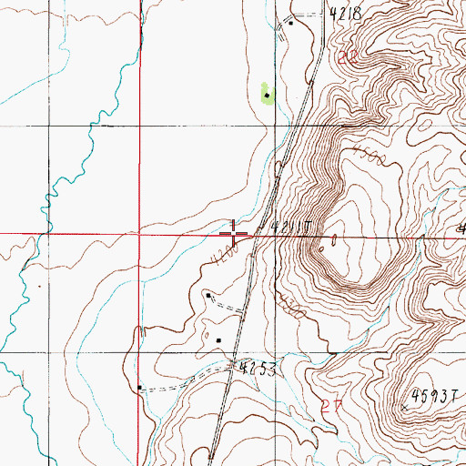 Topographic Map of 01N02E22CDCC01 Well, MT