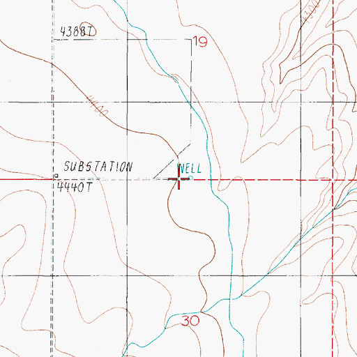 Topographic Map of 01N02E19CDDD01 Well, MT