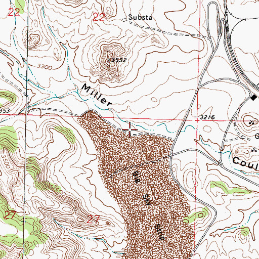 Topographic Map of 01N41E22CDDC01 Well, MT