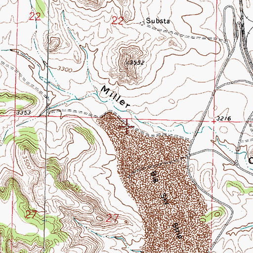 Topographic Map of 01N41E27ABBA01 Well, MT
