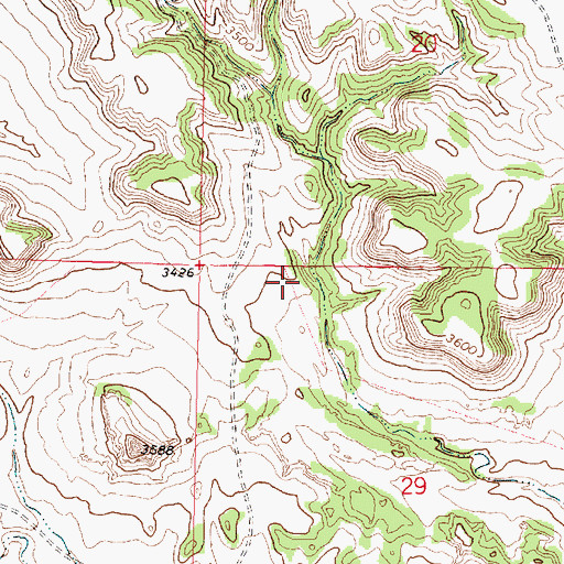 Topographic Map of 01N41E29BBAA02 Well, MT