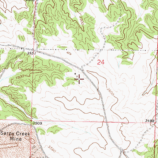 Topographic Map of 01N37E24CADB01 Well, MT