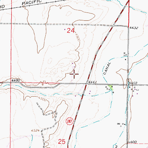 Topographic Map of 01N05W24DCCA01 Well, MT