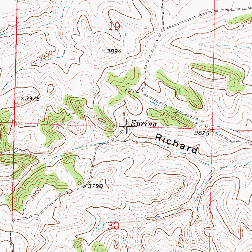 Topographic Map of 01N40E19DCCD01 Spring, MT