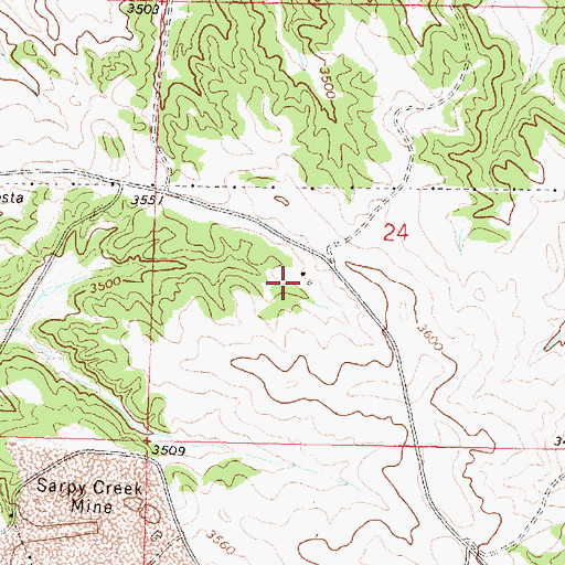 Topographic Map of 01N37E24CACA01 Well, MT