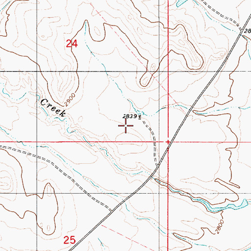 Topographic Map of 01N53E24DDBD01 Well, MT