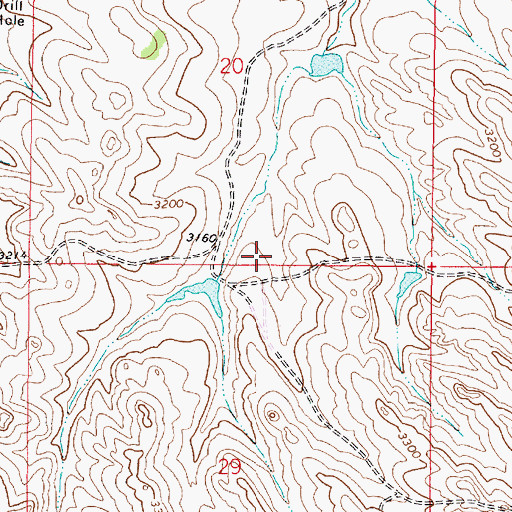 Topographic Map of 01N47E20ACDC01 Well, MT