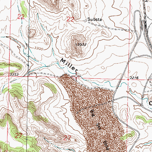 Topographic Map of 01N41E22DCCD01 Well, MT