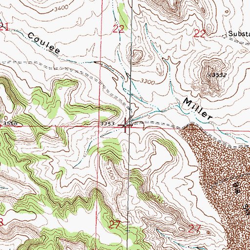Topographic Map of 01N41E22CCDC01 Well, MT