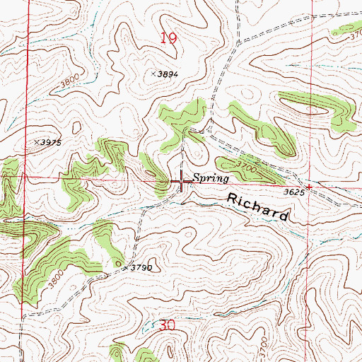 Topographic Map of 01N40E19DCCD01 Spring, MT