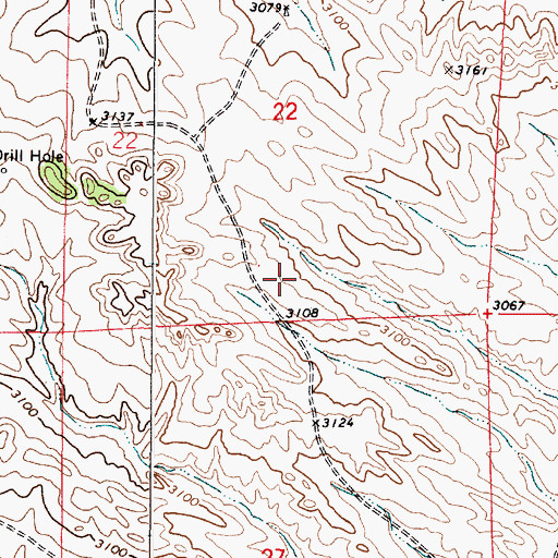 Topographic Map of 01N48E22ACBB01 Well, MT