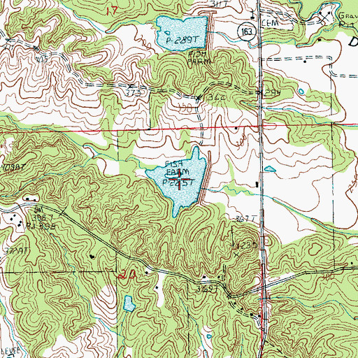 Topographic Map of Poinsett Watershed Site Two Reservoir, AR