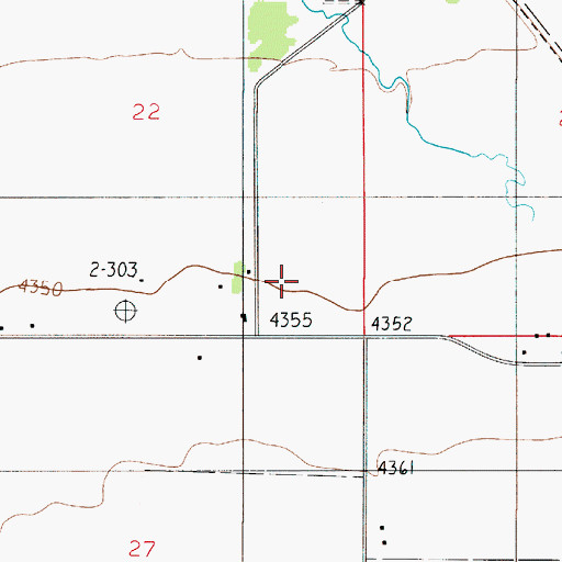 Topographic Map of 01N04E22DD__01 Well, MT