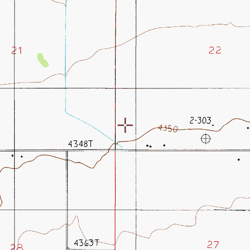 Topographic Map of 01N04E22CC__01 Well, MT
