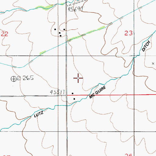 Topographic Map of 01N05E23CC__01 Well, MT