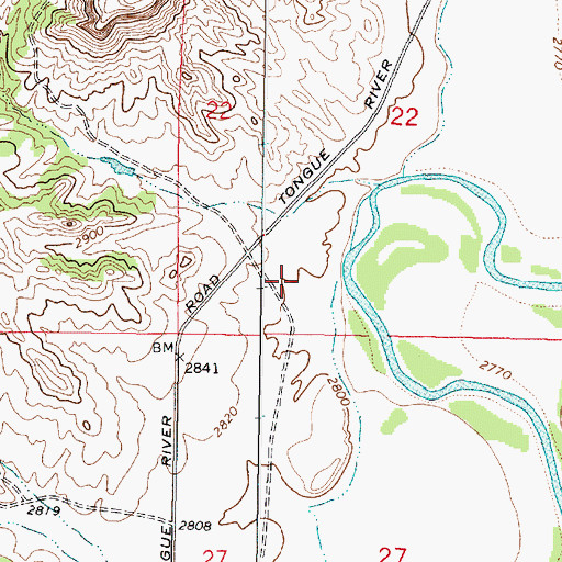 Topographic Map of 01N44E22C___01 Well, MT