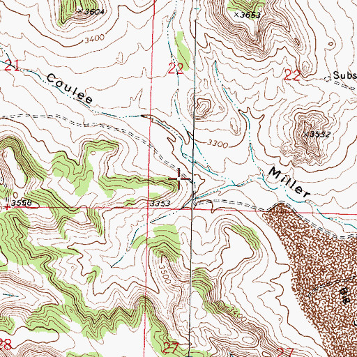 Topographic Map of 01N41E22CC__01 Well, MT