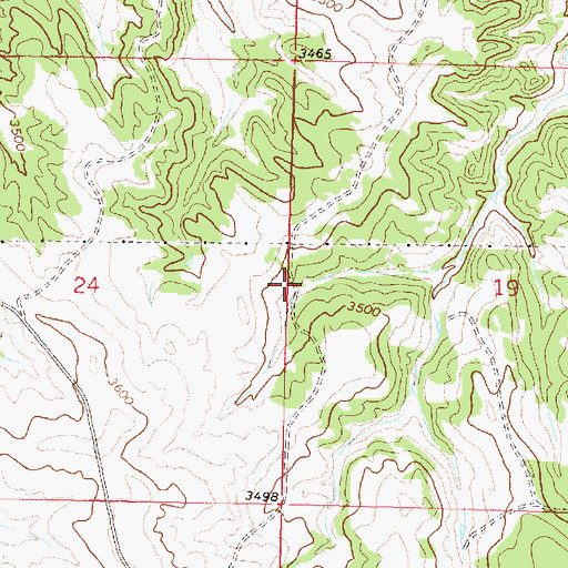 Topographic Map of 01N38E19CBBB02 Well, MT