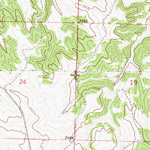 Topographic Map of 01N38E19BCCC01 Well, MT