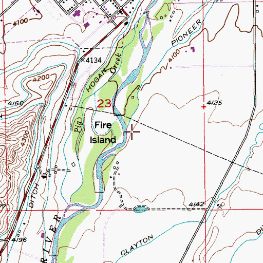 Topographic Map of 01N14E23DBAC01 Well, MT