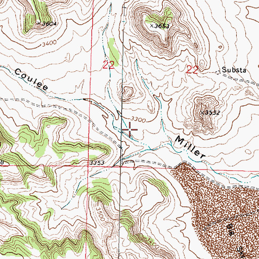 Topographic Map of 01N41E22CCAD02 Well, MT