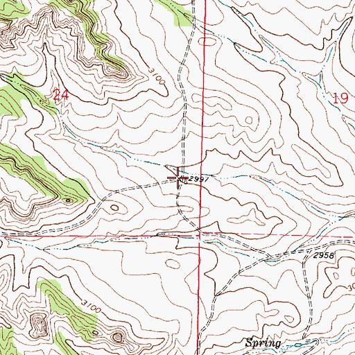 Topographic Map of 01N43E24DDAA01 Well, MT