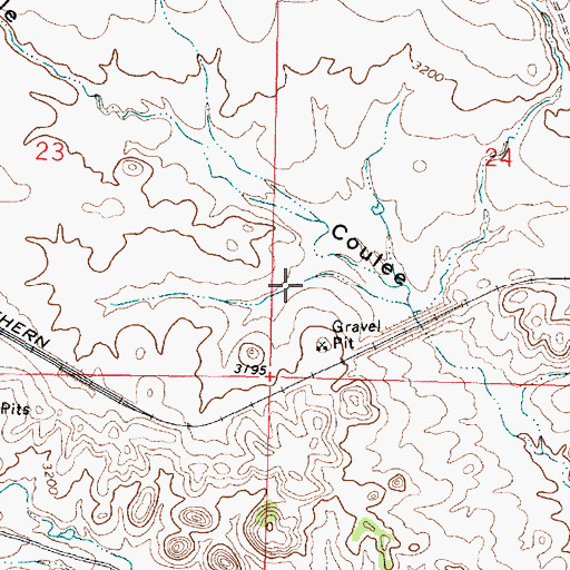 Topographic Map of 01N41E24CCBB01 Well, MT