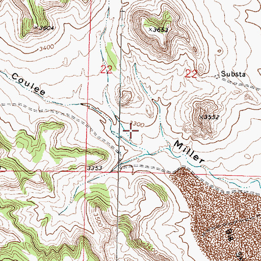 Topographic Map of 01N41E22CCAD01 Well, MT