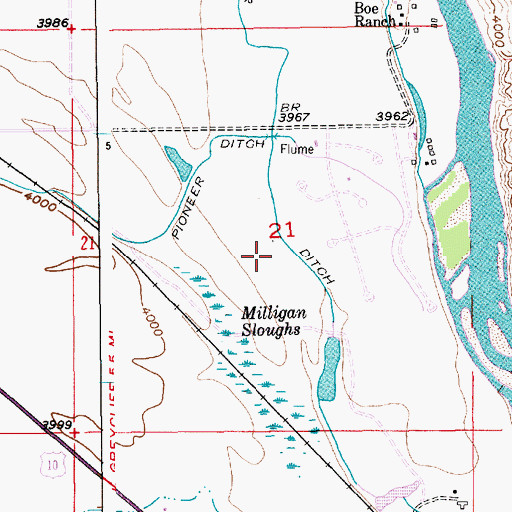 Topographic Map of 01N15E21DBBC01 Well, MT