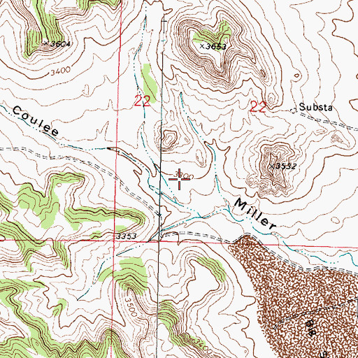 Topographic Map of 01N41E22CCAD03 Well, MT