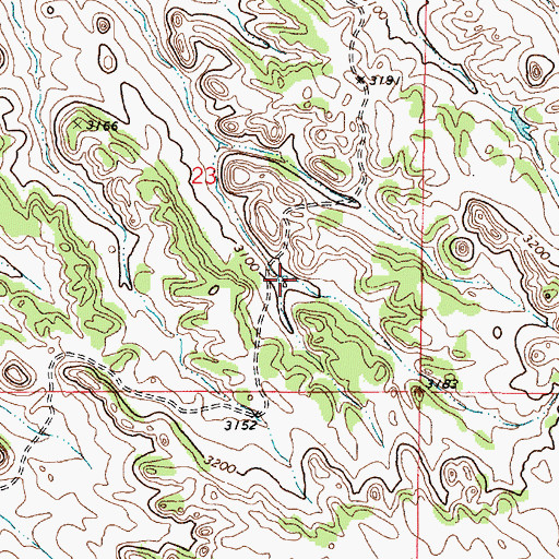 Topographic Map of 01N47E23DBDD01 Well, MT