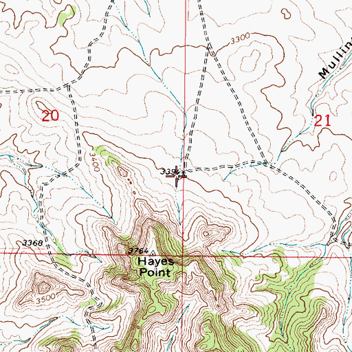 Topographic Map of 01N46E20DDAD01 Well, MT