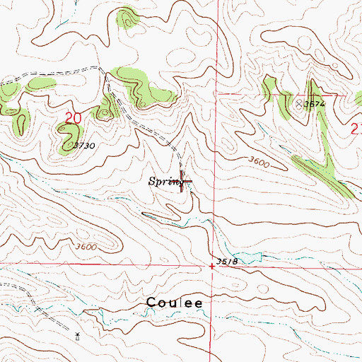 Topographic Map of 01N40E20DADC01 Spring, MT