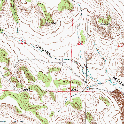 Topographic Map of 01N41E21DADC01 Well, MT