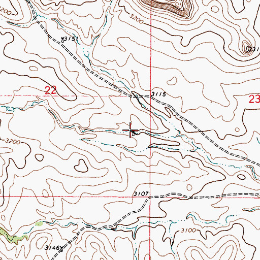 Topographic Map of 01N50E22DADB01 Well, MT