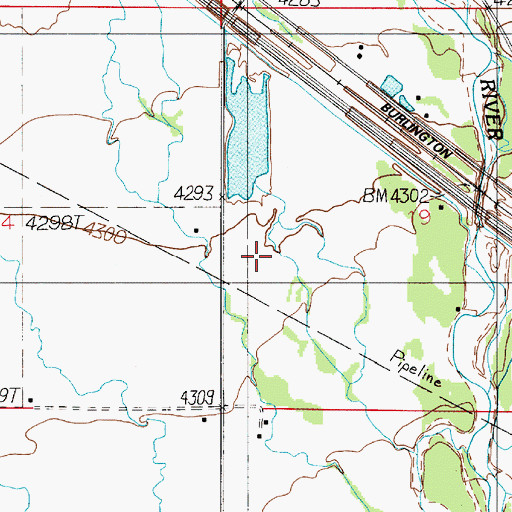 Topographic Map of 01N04E19CBCC01 Well, MT