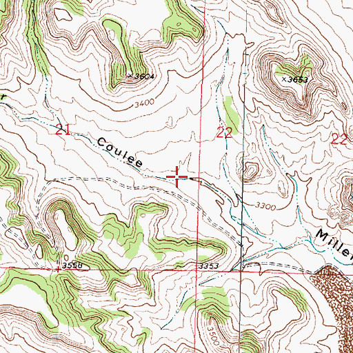 Topographic Map of 01N41E21DADA01 Well, MT
