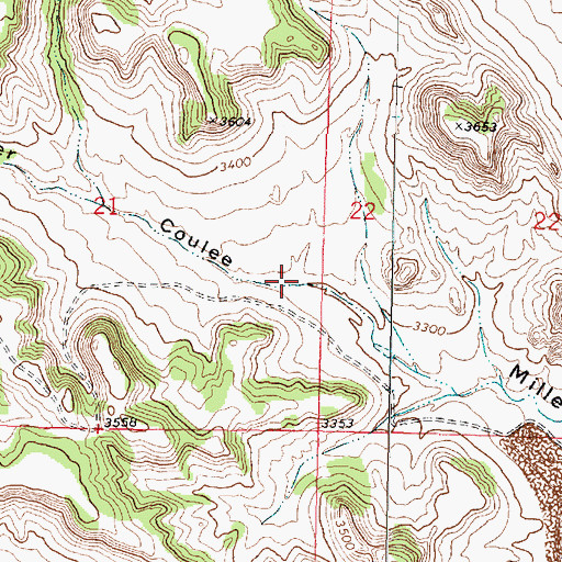 Topographic Map of 01N41E21DADB01 Well, MT