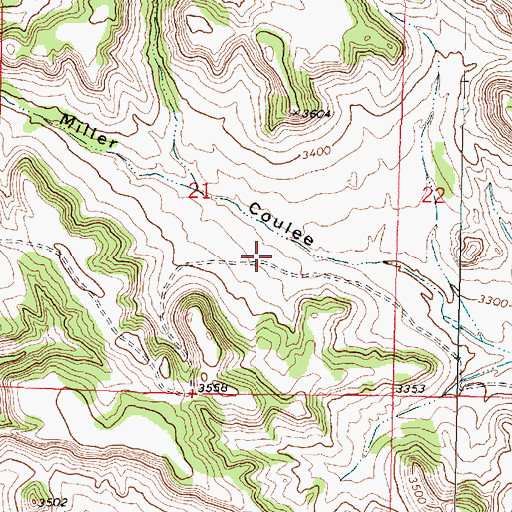Topographic Map of 01N41E21DBDB01 Well, MT