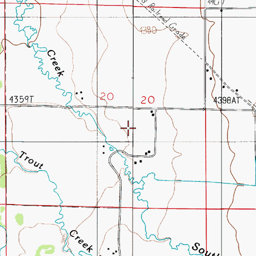 Topographic Map of 01N05E20DB__01 Well, MT