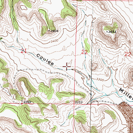Topographic Map of 01N41E21DADA02 Well, MT