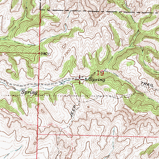 Topographic Map of 01N39E19CAAB01 Well, MT